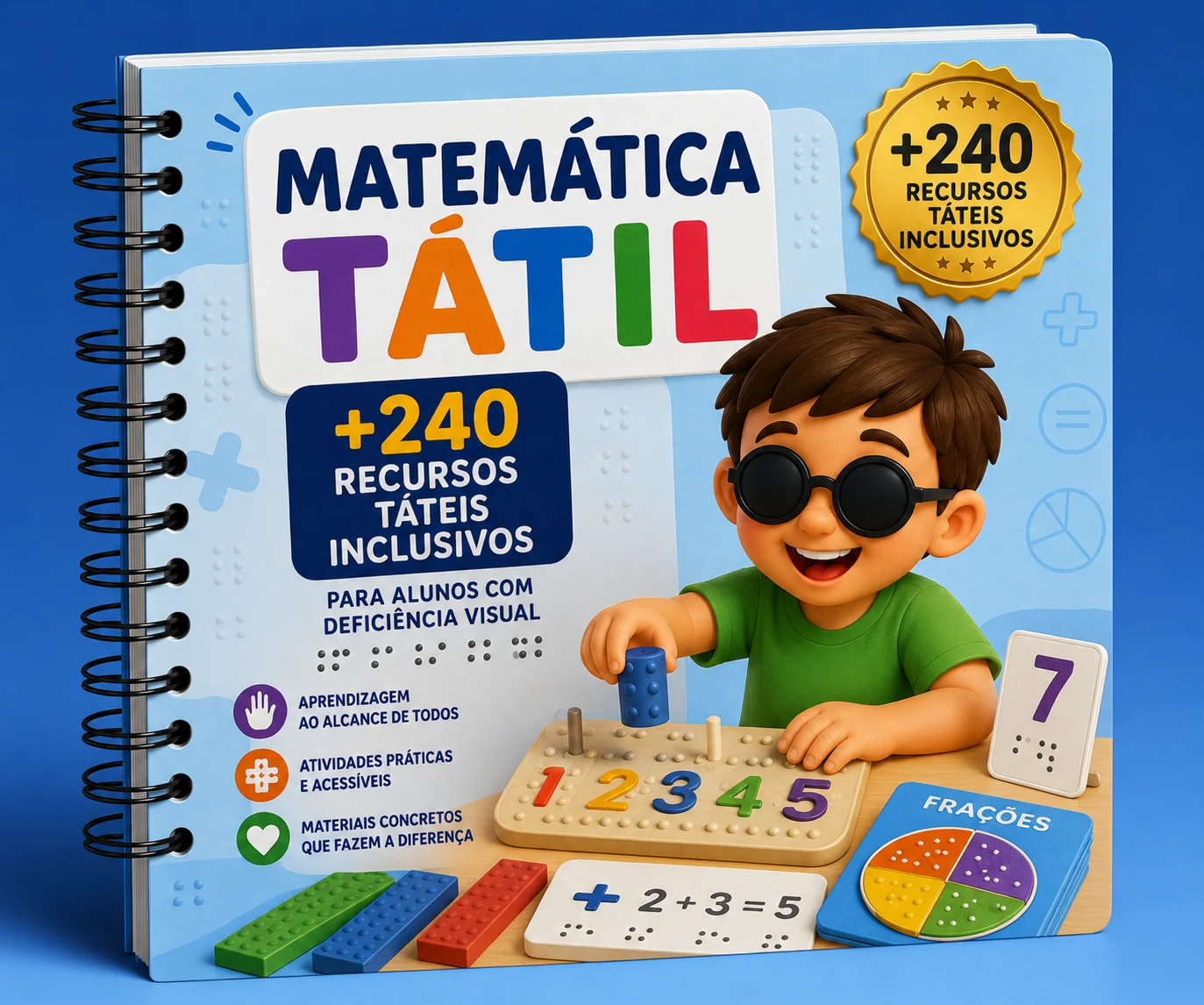 Apostila Matemática Tátil com mais de 240 recursos inclusivos